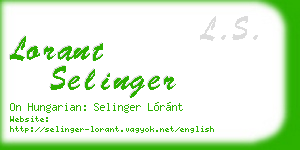 lorant selinger business card
